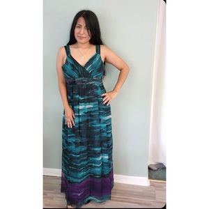 Signature by Robbie Bee~ beaded multi color maxi dress